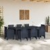 Conjunto de Comedor de Jardín de 9 Piezas Antracita Polipropileno