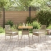Juego de Comedor de Jardín  de 3 Piezas con Cojines Beige Poliratán