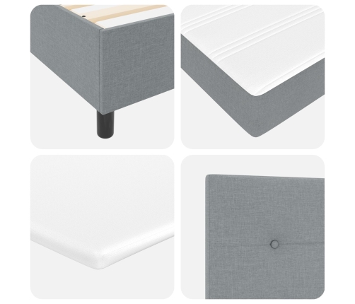 Cama con Somier  Gris Claro 160x200 cm Tela