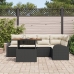 Conjunto de Comedor de Jardín de 6 Piezas con Cojines Negro Poliratán Acacia