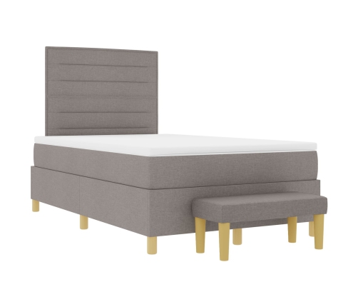 Estructura de Cama  con Colchón Juego de 2 Taupe Tela 120 x 200 cm