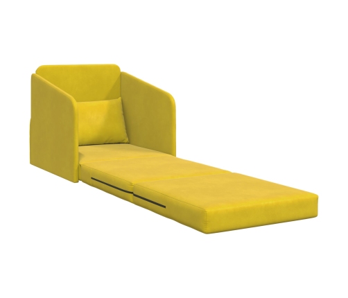 Sofá Cama  2-en-1 Amarillo 65x80x83 cm de Terciopelo