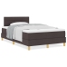 Cama con base de muelles  con colchón marrón oscuro 120x200 cm de tela