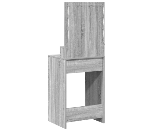 Mesa de tocador  con luces LED en Gris Sonoma - 50x41x135 cm