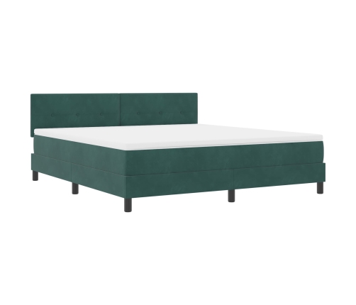 Cama Box Spring  con colchón Verde Oscuro Super King Aterciopelado