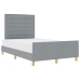 Estructura de cama de tela gris claro 160x200 cm