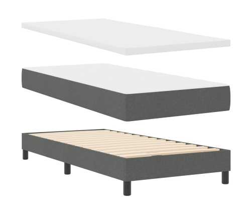 Estructura de Cama  con Colchón Gris Tela 100 x 200 cm