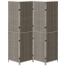 Divisor de habitaciones  4 paneles plegable gris 195x180 cm poli ratán