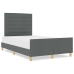 Estructura de Cama de Tela Gris Oscuro 140x200 cm