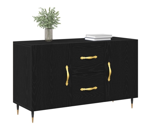 Aparador Negro de Roble 100x36x60 cm de Madera Elaborada