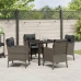 Conjunto de Comedor de Jardín  de 5 Piezas con Cojines Gris Poliratán
