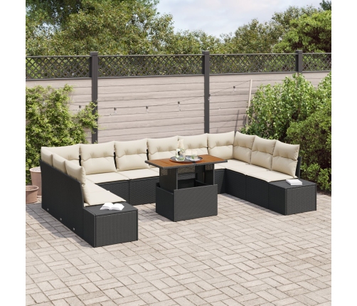 Conjunto de Sofá de Jardín 11 Piezas Beige Aluminio