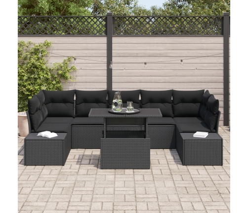 Conjunto de Sofás de Jardín  Set de 8 Gris Oscuro Poliratán