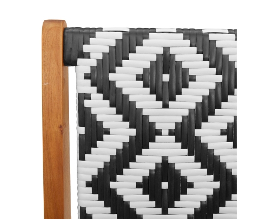 Banco de Jardín  Negro y Blanco 122x76x73.5 cm Madera Maciza de Acacia