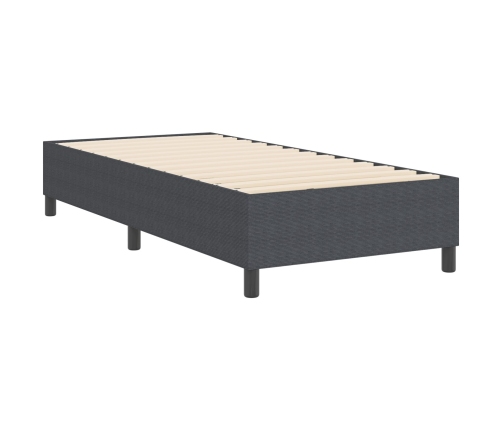 Cama Box Spring Gris Oscuro Individual de Tela de Pana