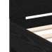 Estructura de Cama  con Luces LED Roble Negro 90x200 cm Madera Ingenierizada