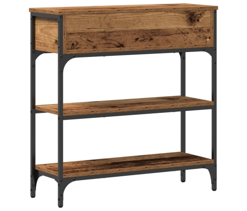Mesa Consola  Madera Vieja 72,5x25x75 cm Madera de Ingeniería y Acero