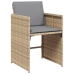 Conjunto de Comedor de Jardín  de 5 Piezas con Cojines Beige Poliratán