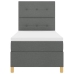 Cama Box Spring con Colchón  Gris Oscuro 90x200 cm Tela