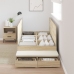 Cama con almacenamiento  Roble Sonoma Madera sólida, Madera compuesta