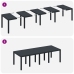 Juego de Comedor de Jardín de 9 Piezas con Cojines Anthracite Poly Rattan