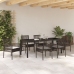 Juego de Comedor de Jardín de 7 Piezas con Cojines Ratán Marrón