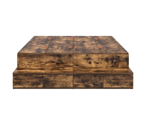 Estructura de Cama con Almacenamiento  Roble ahumado Madera elaborada