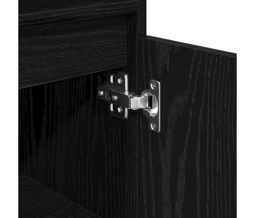 Armario de Baño  Negro Roble 30x30x100 cm Madera Elaborada