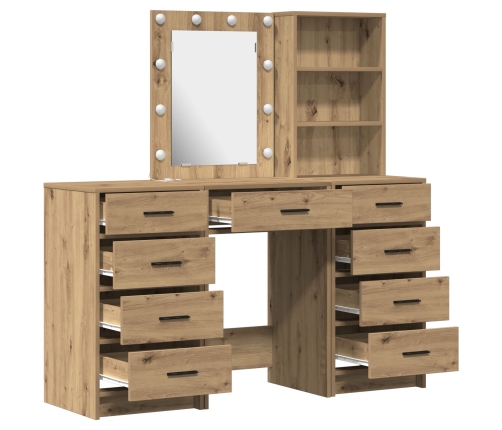 Set de Tocador de 3 Piezas  con LED en Madera Artesanal Elaborada