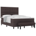 Cama con Box Spring  con Colchón y Bancó Marrón Oscuro 140x200 cm Tela