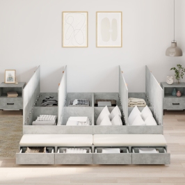 Cama con almacenamiento  Gris 200x200 cm