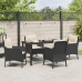 Set de Comedor de Jardín de 5 Piezas  con Cojines Negros de Poliratán