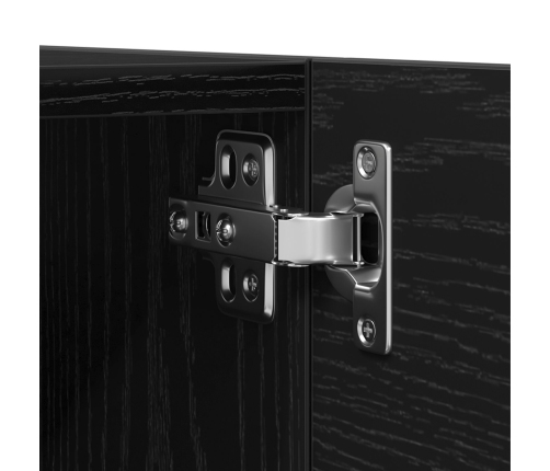 Conjunto de Mueble de TV de 4 Piezas  en Roble Negro de Madera Ingenerada