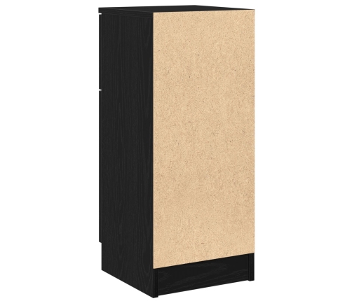 Armario Lateral de Roble Negro 30x30x70 cm Hecho de Madera Ingeniería