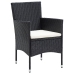 Conjunto de Comedor para Jardín de 5 Piezas  Negro Ratán Polimérico