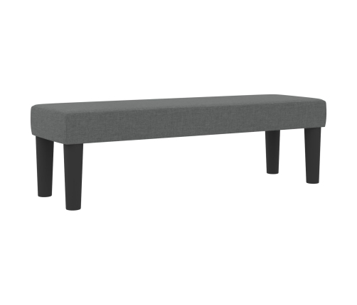 Cama con Somier  con Colchón y Banco Gris Oscuro 140x200 cm Tela