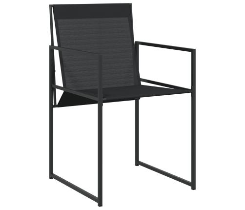 Juego de Comedor de Jardín de 9 Piezas Negro Textilene y Acero