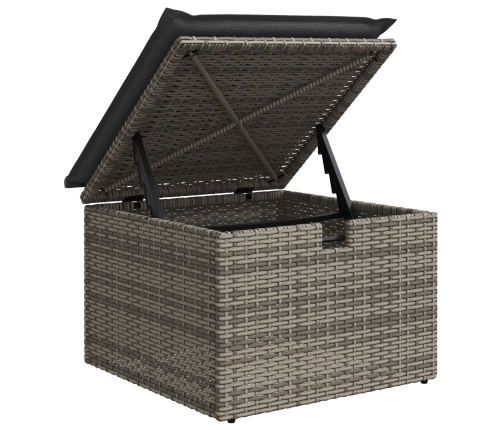 Conjunto de Sofás de Jardín de 6 Piezas con Cojines de Rattan Gris