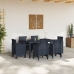 Conjunto de Comedor de Jardín de 7 Piezas con Cojines de Poliratán Grises