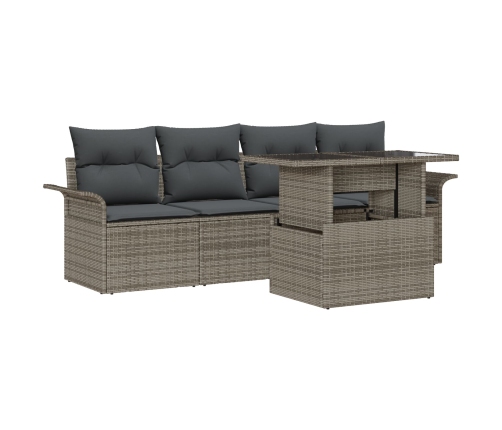 Conjunto de Sofá de Jardín  Conjunto de 4 Gris Ratán