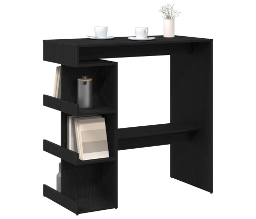 Mesa de Bar de Roble Negro con Estante de Almacenamiento, 100x50x101.5 cm