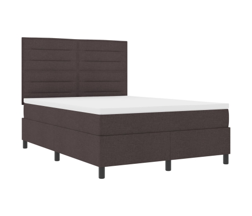 Cama con Box Spring y Colchón Gris Oscuro 140x200 cm Tela
