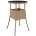 Juego de Comedor de Jardín Set de 3 Beige Mimbre, Vidrio Duradero