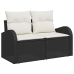 Conjunto de Comedor de Jardín de 8 Piezas con Cojines Negro de Rattan Polipropileno Acacia