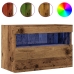Mueble de TV de pared con luces LED Madera vieja 60x30x40 cm