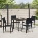 Set de comedor de jardín  de 5 piezas Negro Polyrattan