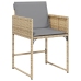 Set de Comedor de Jardín de 9 Piezas con Cojines Ratán Poliéster Beige