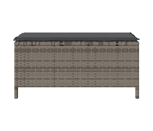 Conjunto de Comedor de Jardín de 3 Piezas con Cojines en Gris de Poliratán y Acacia
