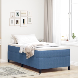 Estructura de Cama Azul 100x200 cm Tela de Corduroy