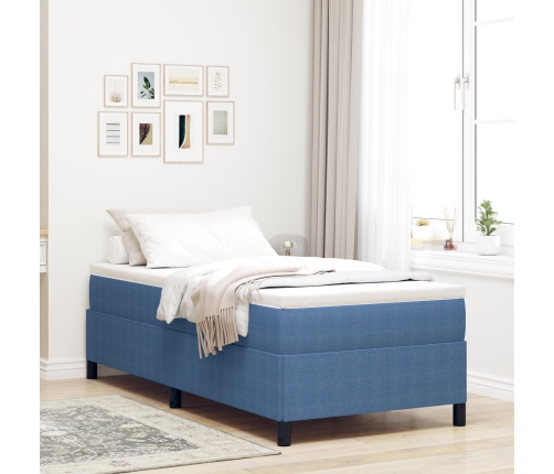 Estructura de Cama Azul 100x200 cm Tela de Corduroy